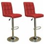 Red Imprezza Faux Leather Barstools With Gear Lift And Swivel Function - Set Of 2