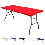 1PC Stretchable Polyester Tablecloth - Washable Elastic Rectangular Cover For Indoor outdoor Parties Picnics & Weddings Tableclo