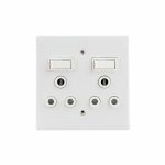 Crabtree Classic Sso +cov 4X4 Duo 16A Stl Wht