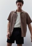 Regular Fit Lyocell Resort Shirt - Dark Beige