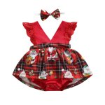 Plaid Lace Romper With Matching Headband