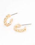 Goldair Gold Cut Out Heart Huggie Earrings
