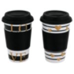 Gold Heart Coffee Mug With Silicon Lid Design May Vary