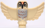 Parts Owl Spread Wings With Black Beak And Eyes And Light Bluish Gray And Dark Orange Rippled Chest Feathers Pattern 67632PB03