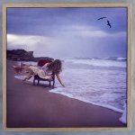 @home Home Art Print - 60 X 60CM Framed Canvas With Natural Wood Frame