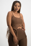 Gabby Strappy Tank Top - Pinecone - L