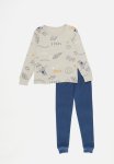 PoP Candy Printed Pj Set-grey & Navy Blue