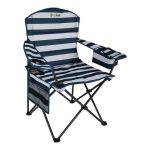 OZtrail Getaway Chair Navy & White Stripe 130KG