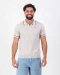 V Tipped Ribbed Knit Ss Polo - 3XL