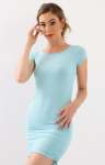 Ladies Side Ruched Dress - Blue - Blue / L