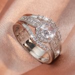 Gorgeous White Zirconia Wedding Engagement Ring For Women