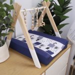 Changing Mat Cover Braap Braap Navy Patchwork Dirt Bike