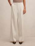 Tessa Wide Leg Pants - 16 Cream Suit