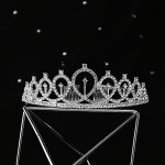 Rhinestone Headband Exquisite Tiara With Comb Silvery Elegant Jewelry Crown Wedding Accessories For Bride