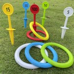 Kids' Outdoor Beach Playset - Numbered Ring Toss Game For Family Fun Durable Pp Material Perfect For Ages 3-6 Ideal Gift For Hal
