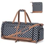 Lekesky Foldable Travel Duffel Bag For Women 80L Large Duffle Bag With Separate Shoes Compartments & Straps Carry On Weekend Bag