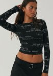 Lenny Graphic Long Sleeve Top - Black lldn Prs Mlno