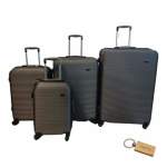Smte Travel In Style 4-PIECE Suitcase Set And Smte Keyring Grey With Keychain