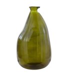Mediterranean Recycled Glass Vase - Olive Green