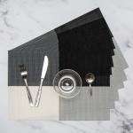 Black white grey Colour Block Placemats - 6 Pack
