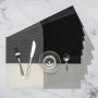Black/white/grey Colour Block Placemats - 6 Pack
