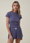 Cotton On Body Branded Crop T-Shirt - Bluestone