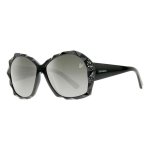 SWAROVSKI Black Round Frame Sunglasses For Women In Black - Black