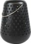 H&s LED Lantern With Plastic Flaming Candle Black