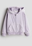 Velour Zip-through Hoodie - Light Purple