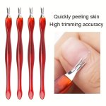 5 10PCS Dead Skin Remover Nail Art Fork Cuticle Remover Nipper Pusher Trimmer Stainless Steel Pedicure Nails Care Nail Tools