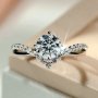 Exquisite 925 Silver Plated Round Zirconia Ring Women Engagement Party Wedding Jewelry Gifts