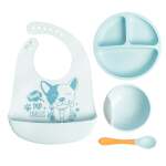 Baby 4PC Silicon Feeding Blue