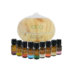 OCO Life Ultrasonic Diffuser 400ML + 9 Oil Blends Assorted - Zen Light Wood Grain