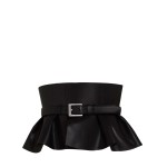 Leather Corset Peplum Belt -black