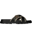 Woven Cross-strap Sandals - 2 Black