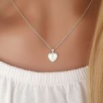 Arianna 925 Sterling Silver Rose Heart Dainty Necklace 10MM 45CM Chain