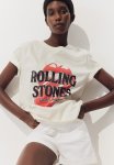T-Shirt With A Motif - Cream The Rolling Stones