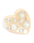 Goldair Gold Heart Mixed Diamante Brooch
