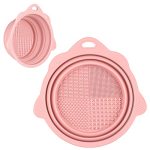 Foldable Silicone Makeup Brush Cleaner Bowl - Etercycle Portable Cleaning Tool For Brushes Powder Puffs And Sponges Pink