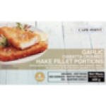 Frozen Garlic Ciabatta Crumbed Hake Fillet Portions 400G