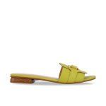 Leather Buckle Sandals -lime