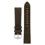 Osiris Calf Leather With Nubuck Effect Watch Strap In Brown - 22MM Silver