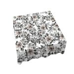 Grey Floral Pattern Square Tablecloth