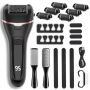 Rechargeable Electric Callus Remover For Feet With 6 Roller Heads Dual-speed Foot File Waterproof Pedicure Kit 20 In 1 For Smooth Skin And Foot Spa