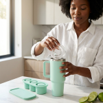 Large Silicone Ice Cup Mould Tray With Lid