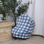Car Seat Cover Blue Checkered Farmer Set