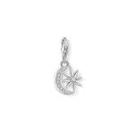 Cz Star & Moon Charm Pendant