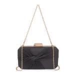 Black Ruched Square Clutch Bag