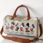 Disney Mickey Mouse Canvas Tote Bag Large Capacity Travel Duffel With Shoulder Strap Cartoon Short-distance Travel Bag Gym Handbag For Women