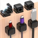 6PCS Magnetic Cable Clips Cable Smoothing Adjustable Cord Holder Desktop Cable Management Adhesive Cord Holder Organizer For Hom